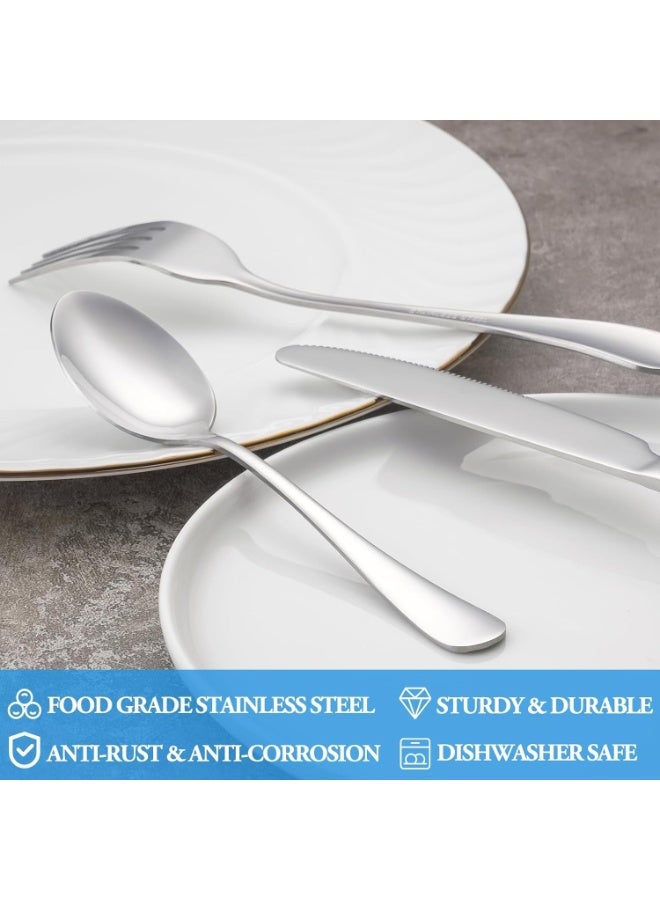 طقم ملاعق طعام ستانلس ستيل فاخر عالي الجودة 18/10 عدد 6 قطع كاملة الحجم بطول 21 سم – ملاعق أكل معدنية ثقيلة متينة مصنوعة من فولاذ مقاوم للصدأ والتآكل والخدش والاستخدام المكثف – فضيات مطبخ آمنة للطعام غير سامة بدون طعم معدني أو تفاعل مع الأطعمة الساخنة والباردة – تشطيب مرايا لامع فاخر متعدد المراحل يمنح مظهر أنيق وراقي لسفر الطعام – ملاعق مائدة بوزن متوازن وتصميم مريح لليد وحواف ناعمة مصقولة لا تجرح الفم – قابلة للغسل في غسالة الصحون ومناسبة للاستخدام اليومي في المنزل والمطاعم والكافيهات والفنادق والبوفيه والولائم والعزومات والحفلات والمناسبات الرسمية والغير رسمية - Image 3